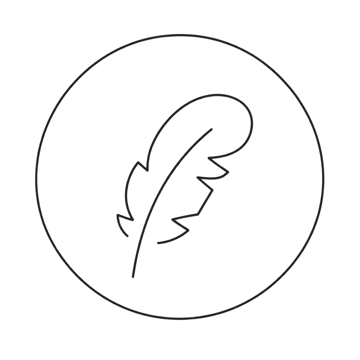 Sensitive skin friendly feather icon